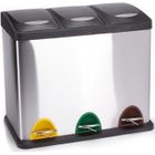 MSV Poubelle Tri Sélectif Inox 3 bacs 8Lx3