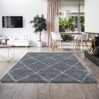 CAPITAL SPORTS Tapis de salon à poils longs - Berbère - Gris & Blanc - 280x370cm