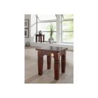 MASSIVMOEBEL24 Tabouret - Bois massif d'acacia laqué (Nougat) - Style colonial - OXFORD #601