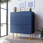 EKASN Commode avec 3 tiroirs buffet haut pour chambres bleu H89* L75* P40 cm