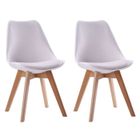HAPPY GARDEN Lot de 2 chaises scandinaves NORA blanches avec coussin