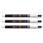 Lot de 3 Marqueurs pointe calibrée extra-fine POSCA PC1MR 0,7mm Blanc