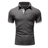 Polo Homme Golf Tennis Manche Courtes Casual Sport T-Shirt - Gris - Slim Fit