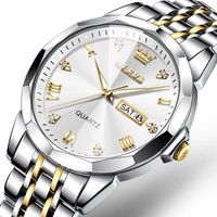 Montre homme de marque quartz design particulier diamant calendrier d'affichage bracelet en acier élégance classique haute qualité