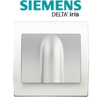 Siemens - Sortie de cable Silver Delta Iris + Plaque basic Blanc
