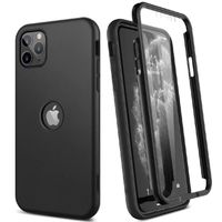 Coque iPhone 11 Pro Max Protection Intégrale 360 + Film Verre Trempé Ecran Etui Antichoc Noir