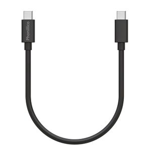 CÂBLE TÉLÉPHONE Cable 20cm USB-C USB-C Noir pour Oppo A16 / A16s /