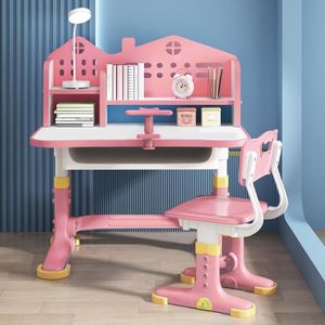 BUREAU BÉBÉ - ENFANT FLASIDU Table bureau pour enfants avec chaise,bibliothèque,Réglable en hauteur