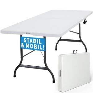 TABLE DE JARDIN  CASARIA® Table de camping pliante plastique rectangulaire table de jardin pique-nique 8 personnes intérieur extérieur