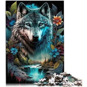 PUZZLE Puzzle Mandala Jungle Wolf 1000 pièces en bois pou