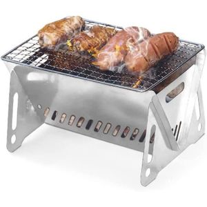 BARBECUE TRESORS- Mini barbecue pliable et mobile-Portable de voyage - Barbecue au charbon de bois pour 1 2 personnes pli env 33 cm