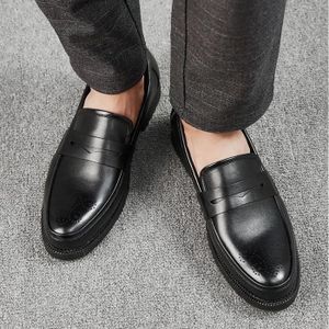 MOCASSIN MOCASSIN Homme - Chaussures en cuir de tempérament d'affaires de mode - noir HB™