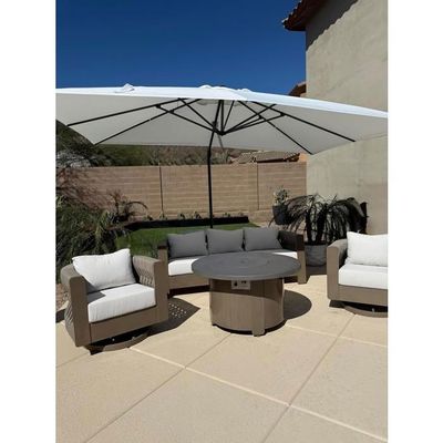 Parasol Déporté Carré 2,5x2,5m PURPLE LEAF - Rotation 360° Inclinable UPF50+ Gris Clair