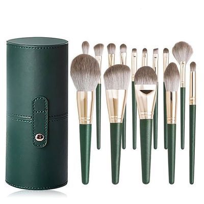 Organisateur Pinceaux Maquillage Rotatif 360° Avec Couvercle – Support Acrylique Blanc 3 Compartiments + Trousse, Anti-Poussière