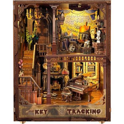 RONSTONE DIY Book Nook Kit - Miniature Dollhouse with LED Light and Protective Cover - Magic Aisle Night Wooden Puzzle 3D Bookends Bookends Bookend Insert Creative Gift
