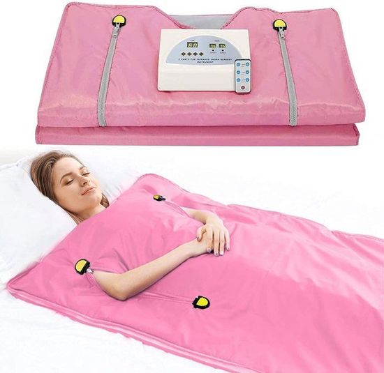 Couverture Sauna Infrarouge, 2 Zones Avec Fermeture éclair Bain Sauna Thérapeutique Détox