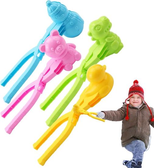 Pince à boules de neige pour des boules de neige parfaites de 7 cm ; 2ème génération de fabricant de boules de neige ; 38 cm ; couleurs aléatoires rouge ou bleu