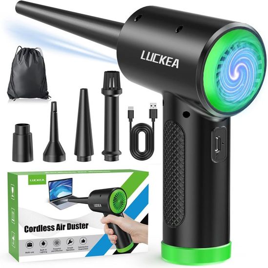 Soufflette Air Comprimé Smiling Shark J02 - 150 000 Tr/min, 2 Modes, Batterie 8000mAh - Pour Nettoyer PC, Voiture, Clavier - 8