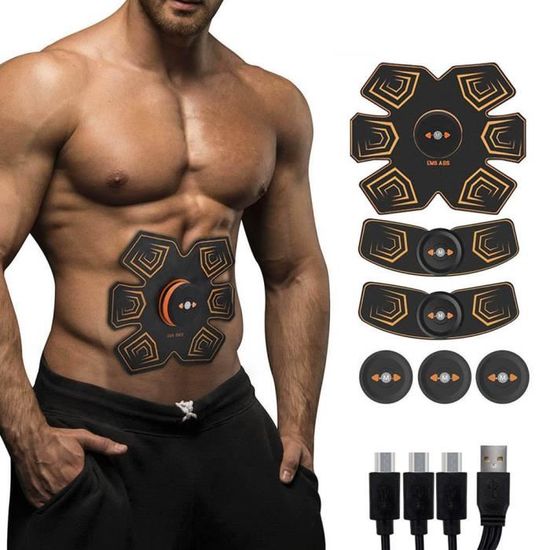 Électrostimulateur Musculaire ABS 4 électrodes - Tens/EMS Pour Renforcement & Tonification - Innovagoods