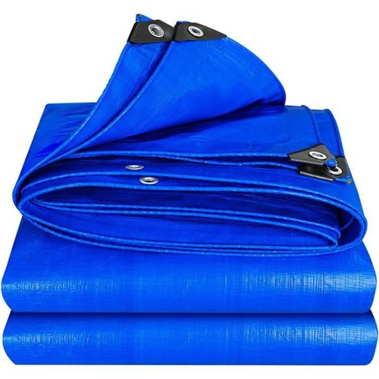 Bâche De Protection Polyéthylène 80g/m² 8x10m - Imperméable, UV, Œillets Aluminium, Pour Jardin/Chantier