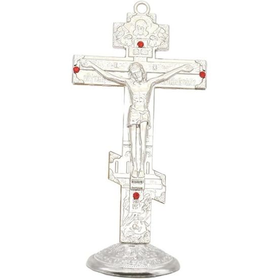 Statue Croix Et Inséparables Solaire | Décoration Cimetière, Jardin | Résine Peinte à La Main - 9