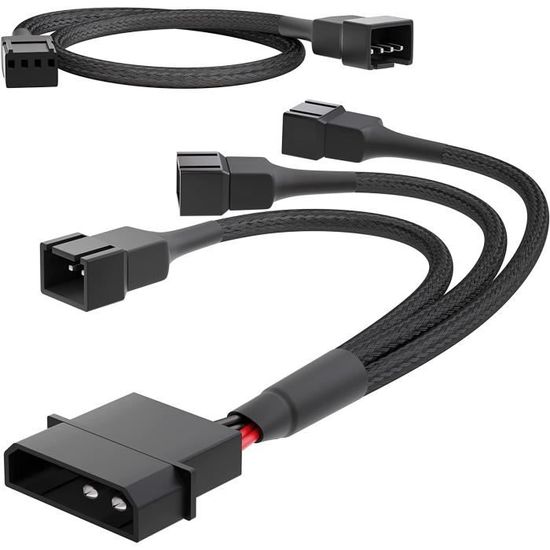15cm câble en Y Molex 12V 2 broches vers 3 x 2 Pin ventilateur + 30cm