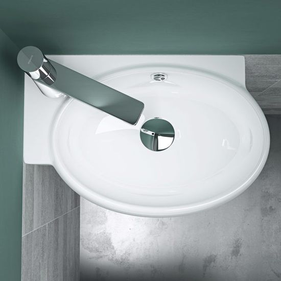 Vasque de salle de bains - Mai & Mai - Petit lavabo suspendu blanc - Céramique - Rectangulaire