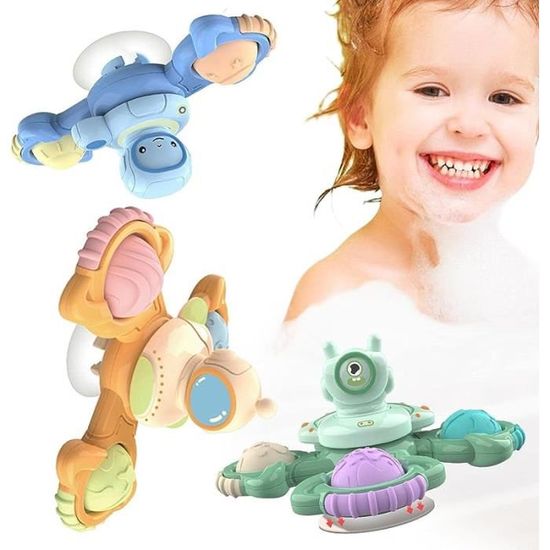 Jouets Voyage Bébé Sûrs Jouets Sensoriels Bébé à Ventouse - 3 Toupies