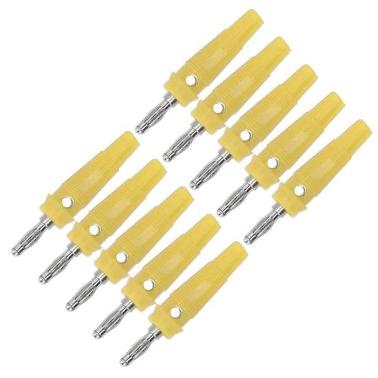 10 Connecteurs Banane Femelle-Femelle 4 Mm - Coupleurs Isolés PVC, Laiton Nickélé - Pour Instruments Électroniques - 2