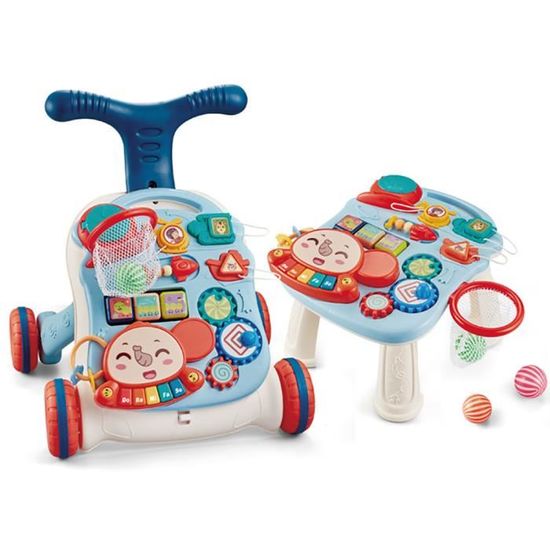 Trotteur Pour Enfants assis à Debout,Trotteur Bébé Réglable en Hauteur,  Porteur Bebe Multifonctionnel avec Lumières, Musique et Son, Trotteur  Interactif Pour 9 Mois et Plus : : Bébé et Puériculture