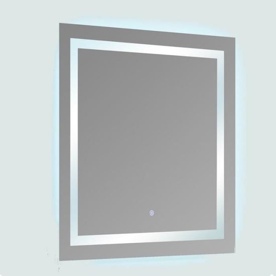 Miroir lumineux de salle de bain Carré - Rétro-éclairage LED - 80x80 cm - Rue du Bain - Connec't 80