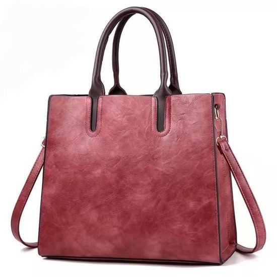 Sac à Main Vintage En Cuir Marron - Style Fourre-tout, Occasion, Idéal Pour Un Look Rétro Et Pratique