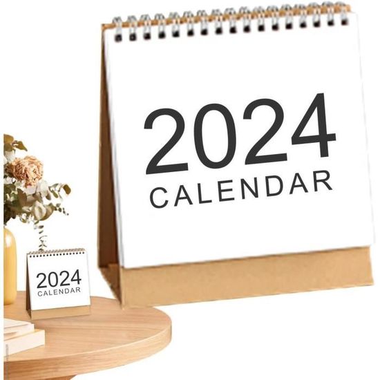 Calendrier 2024 - Calendrier Bureau 12 Mois De Janvier 2024 À Décembre 2024,  Flip Calendrier Mensuel Planificateur Mensuel Ca[H223] - Cdiscount  Beaux-Arts et Loisirs créatifs
