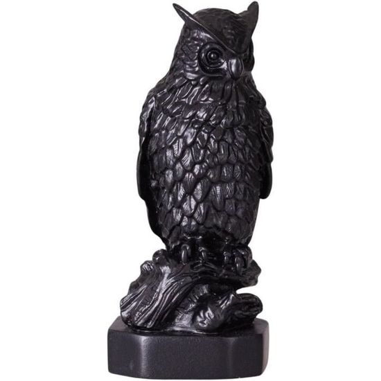 Statuette Hibou En Bois Sculpté – Déco Animalière – 40 Cm De Haut – Résine Multicolore – Neuf