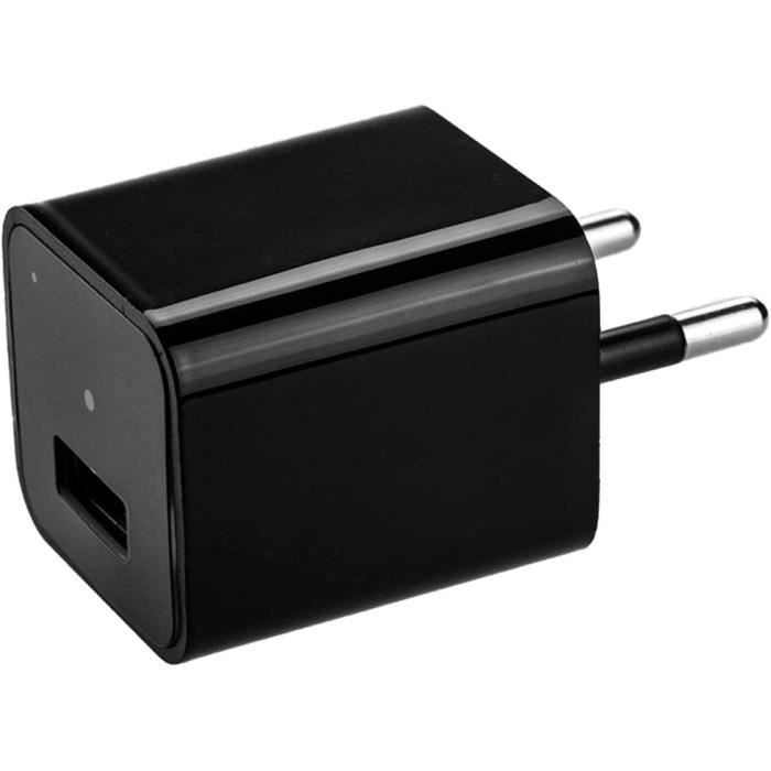 Caméra Espion Cachée Dans Chargeur USB - Full HD 1080p, WiFi, Détection De Mouvement - MicroSD Jusqu'à 256Go - Surveillance Discrète