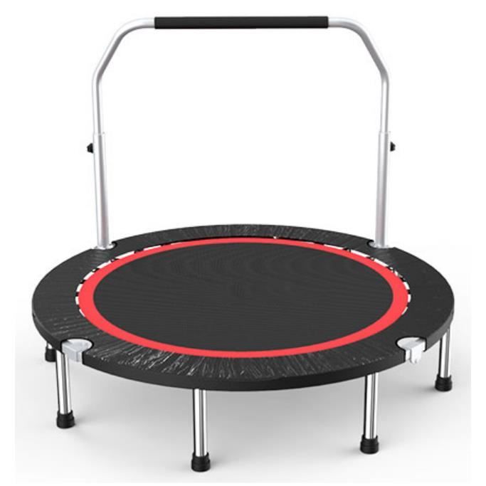 Dia.100cm Trampoline de Fitness Pliable avec Poignée Ajustable Coussin de Sécurité pour Enfants, Adultes Charge Maximale de 136kg