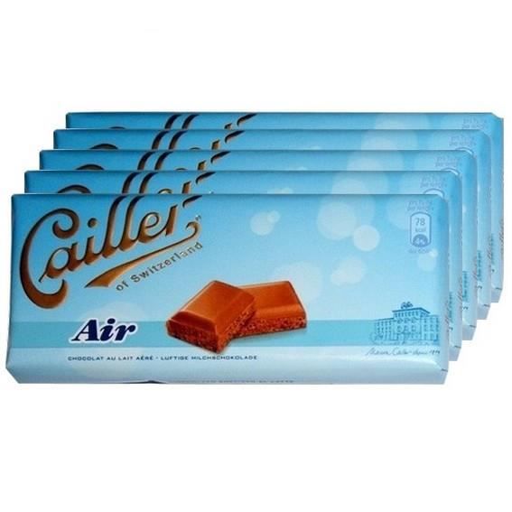 5 tablettes Chocolat Cailler Air