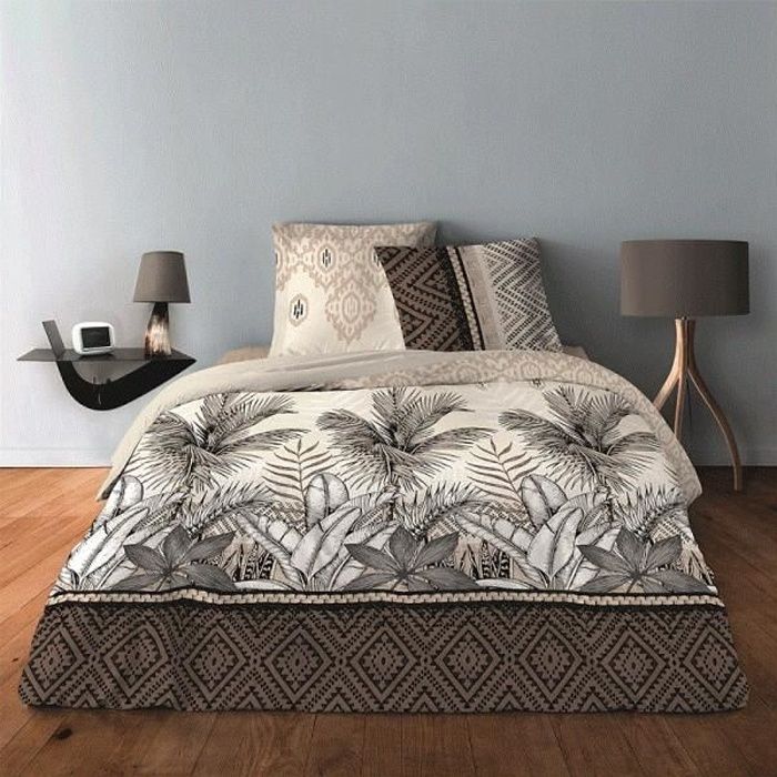 Housse de couette 240x260 + 2 taies Jungle Taupe