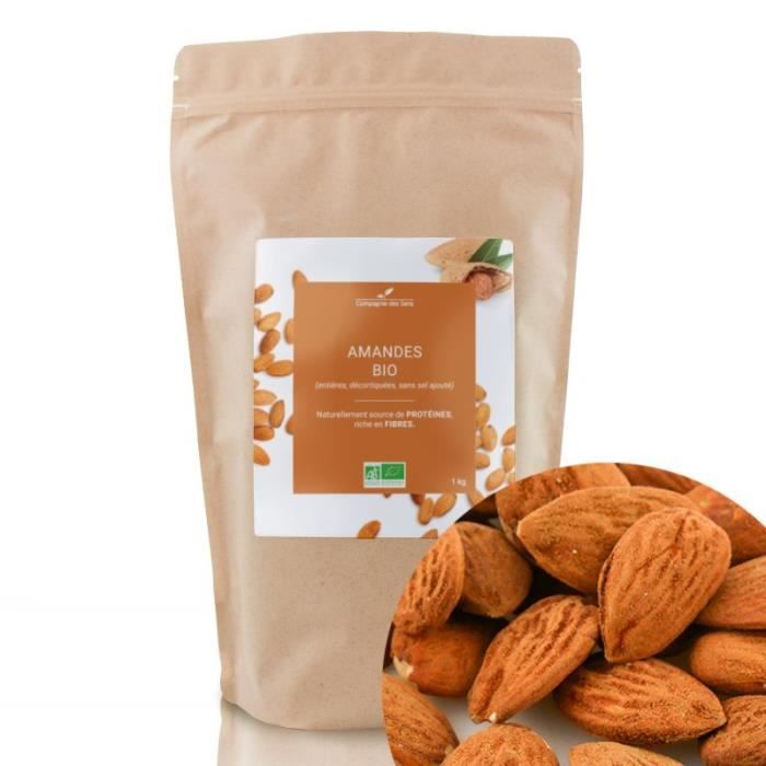 Amandes décortiquées BIO - Fruits à coques en vrac - 1kg