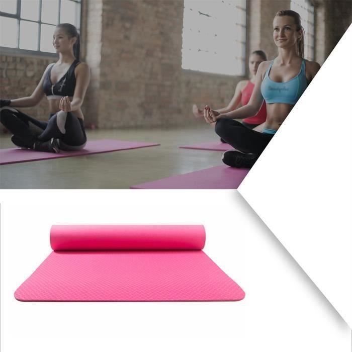 Tapis de Yoga Extra Long Tapis de Yoga Fitness Camping Exercice Pilates avec Sangle Sangle Épaissie Antidérapant - 83*61*0.6cm