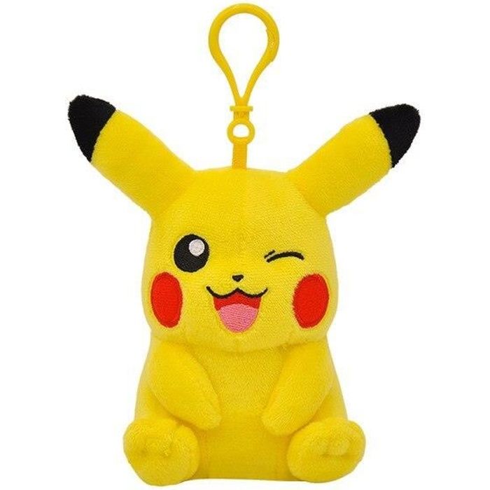 Porte-Clé Peluche Pokémon Pikachu Sourire Clin d'œil 15 cm