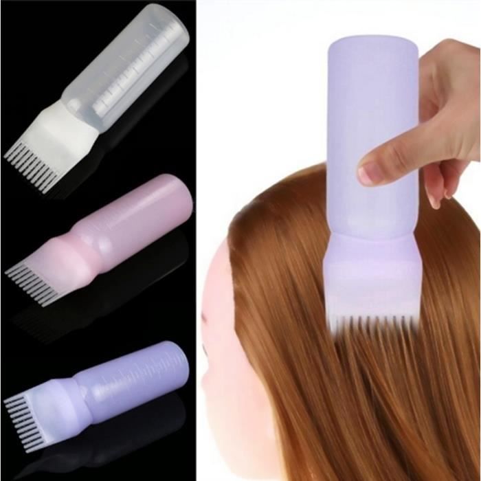 Blanc 1 Pcs Professionnel Cheveux Coloration Peigne Vide Cheveux Teinture Bouteille avec Applicateur Brosse Distribue Blanc Blanc