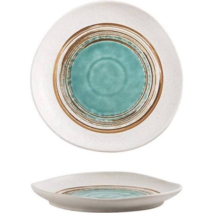 Grande Assiette,Lot de Vaisselle Assiette Creuse - Ensemble Assiette Grès - Lot Assiette Couleur - Assiette Spaghetti - Assiette Cou