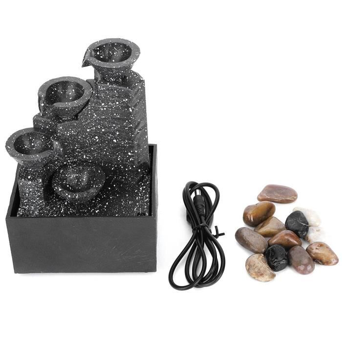 Décor de chambre - Artisanat d'ornement de fontaine d'eau USB de bureau, cascade élégante avec lumière LED pour intérieur,