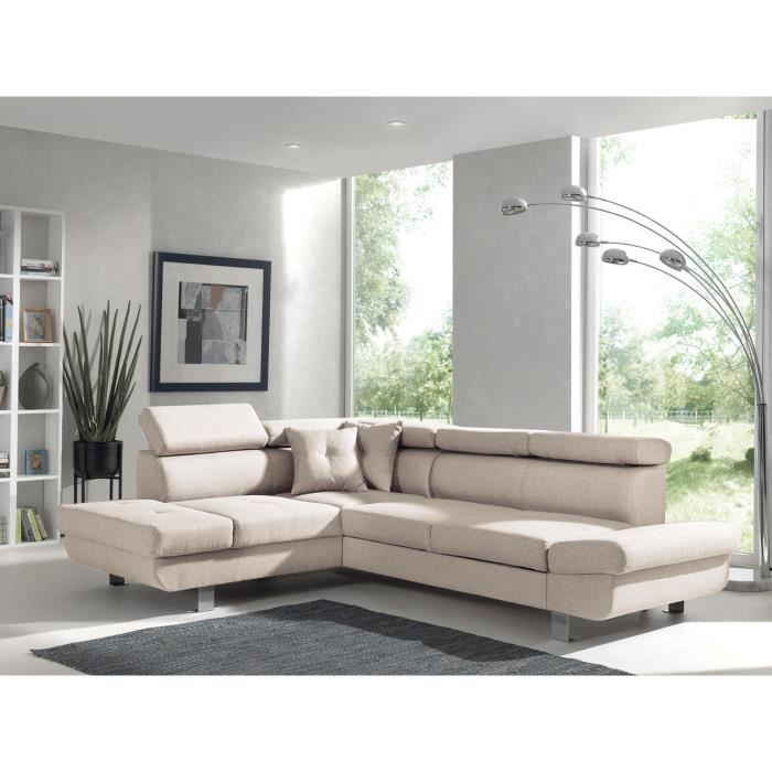 Canapé d'angle Beige Design Confort