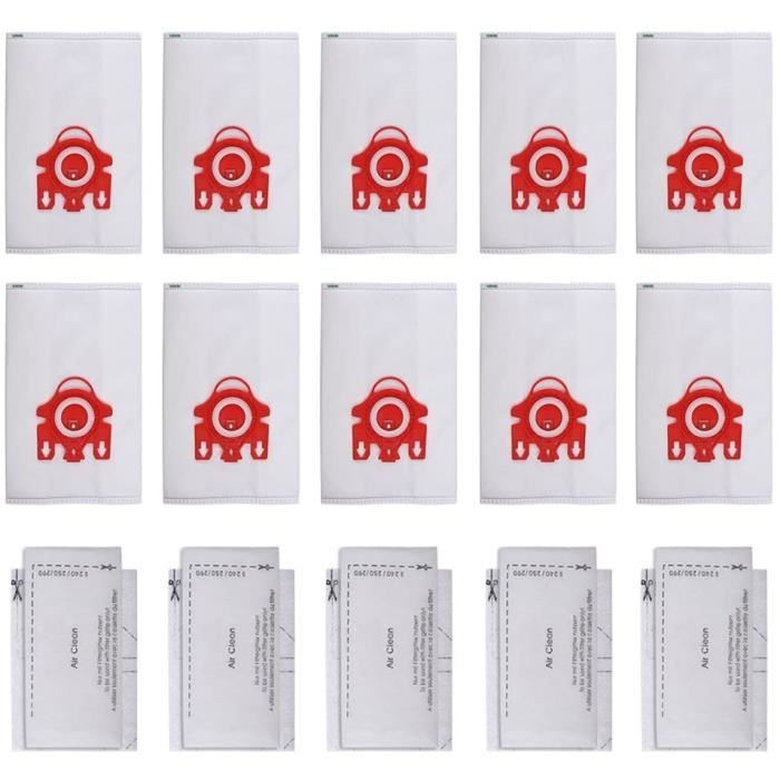 Kit de Sacs Aspirateur : 25 Sacs + 10 Microfiltres pour les Aspirateurs Miele (Alternative à FJM HyClean)