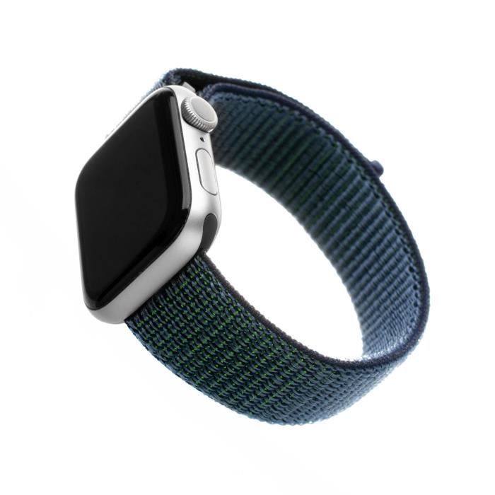 Bracelet en nylon FIXED Nylon Strap compatible avec Apple Watch 42-44 mm, bleu foncé