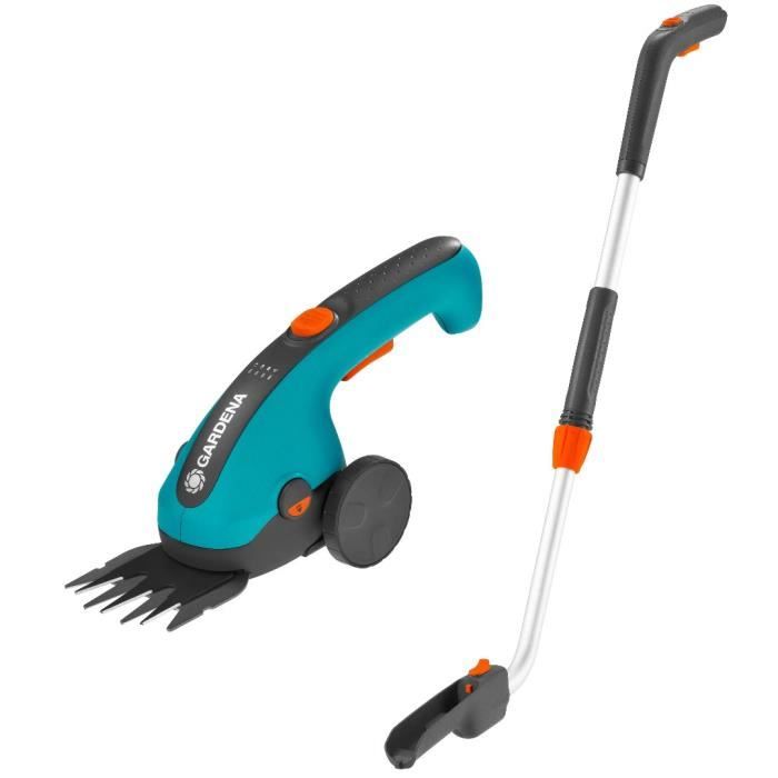 GARDENA Kit cisaille à gazon ClassicCut Li + manche télescopique + roues