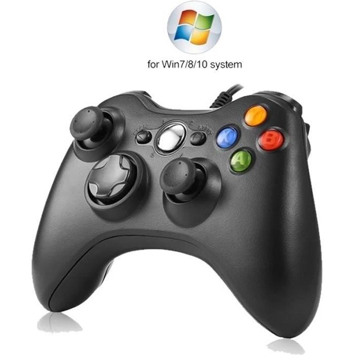 Manette de jeu filaire USB avec vibrations pour PC Windows 7/8/10, joystick, contrôleur de haute qualité