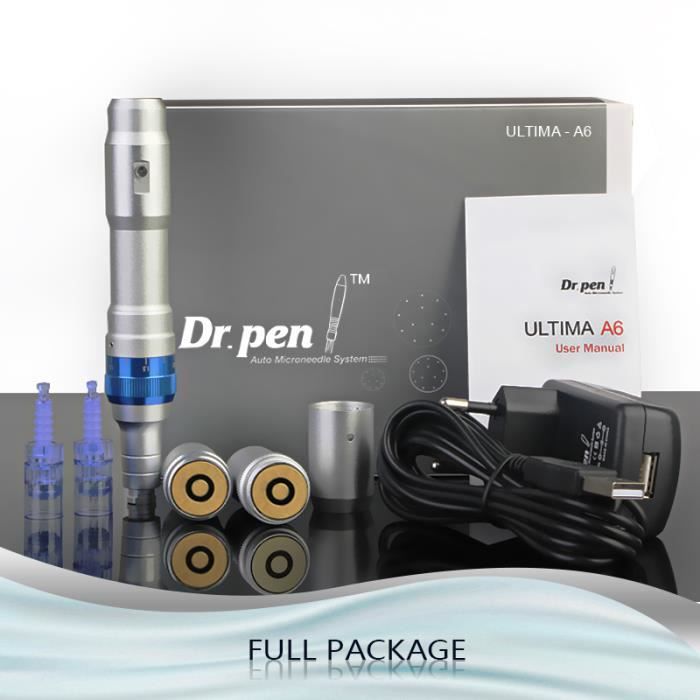 Dr.pen Ultima A6 Derma Pen Rechargeable Microneedle électrique avec 2pcs 12PIN Cartouches D'aiguille pour cicatrices, d'acné
